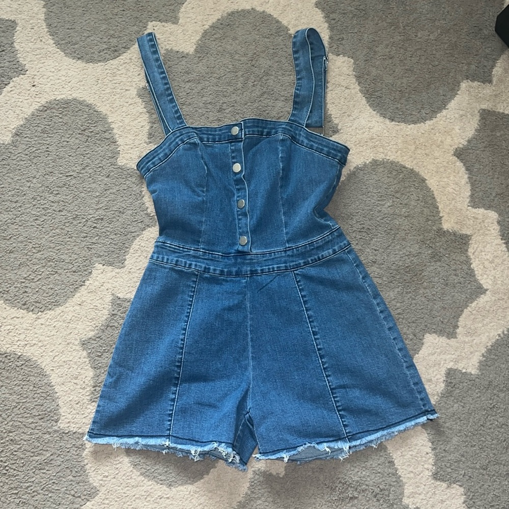 BNWT Denim Overall Romper